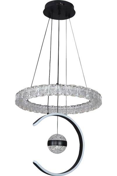 Generic Brand Najaf Modern Ring + 1 Black Lighting Fixture, 3 Lights, 125 Watts.