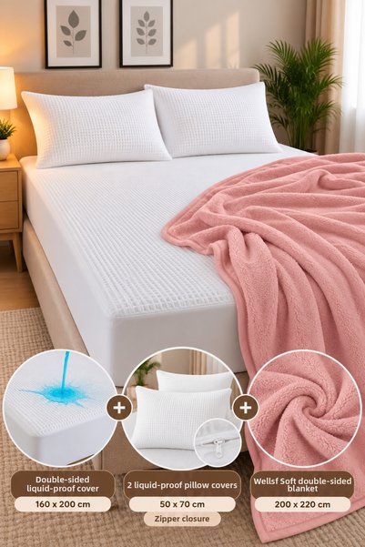Senpai Wellsoft Double Blanket 200x220 + Liquid-Proof Mattress Protector 160x...