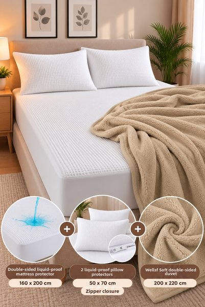 Senpai Wellsoft Double Blanket 200x220 + Waterproof Mattress Protector 160x20...