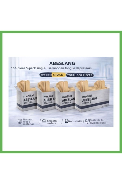 TheGencoo Abeslang, 5 Packs of 100 Disposable Wooden Tongue Depressors, Non-S...