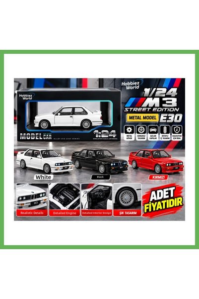 TheGencoo 1901-440A WORLD 1/24 M3 STREET EDITION METAL MODEL E30 GEN01