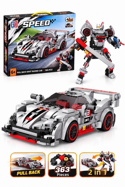 TUENGİ STORE 363-Piece Transformable Robot Race Car Building Set with 2-in-1 ...