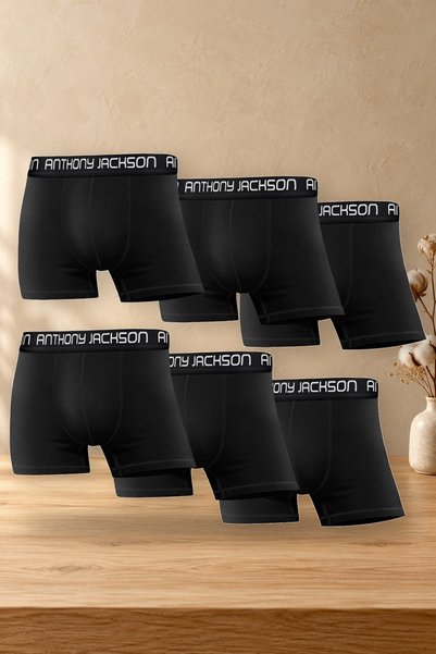 AJ X GF Men's Boxer Briefs, 6-Pack, Black, Stretch Fabric, Breathable – Alaric