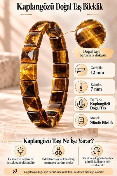 OSMANLI GÜMÜŞ Women's Men's Natural Stone Bracelet Tiger's Eye Women's Men's ...