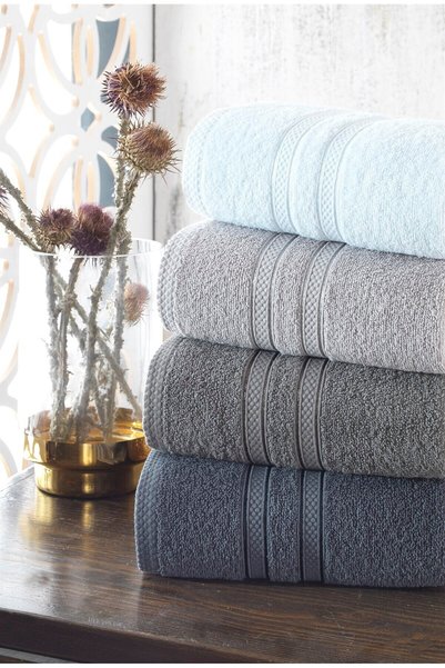neşe home collection Neşe Home Sofia 4’lü El & Yüz Havlu Seti 50x90 –830gr, %100 Pamuklu, Yumuşak ve Emici