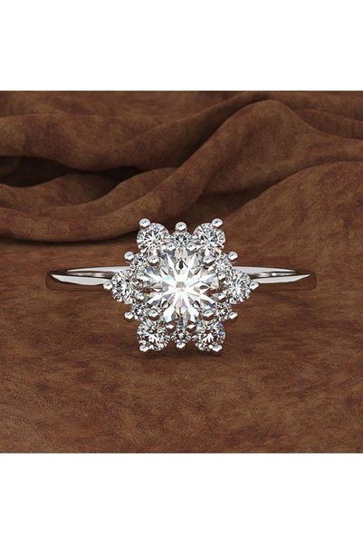 Choice 9 B2589 Huitan Dazzling Flower Shaped Women Rings for Wedding Engageme...