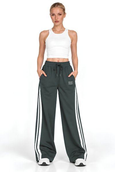 MOVİMENT Pantaloni de trening (joggers) pentru femei cu croi wide leg | Lungi...