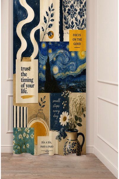 GREENDECOR Van Gogh "Starry Night" "Sunflower" Hokusai "The Great Wave" Monet...