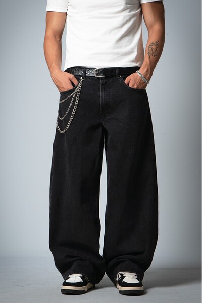 GRJ denim Blackout Super Baggy Black Men's Jean Pants
