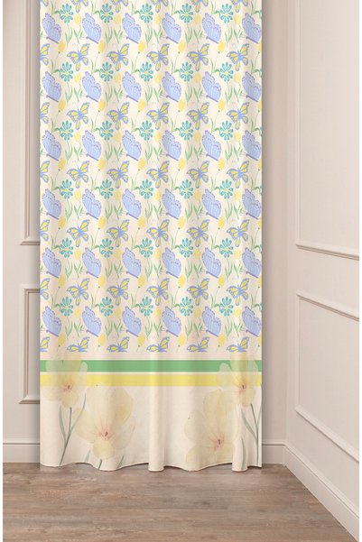 GREENDECOR Design special, frunze de flori, model etnic antic, digital cu imp...
