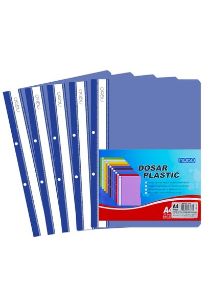 NEBO Set de 50 de dosare din plastic A4, albastru închis -