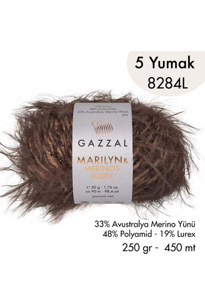 Gazzal Marilyn & Merinos Lurex 8284 L- 5 yumak 250 gr