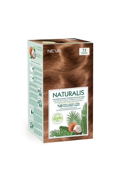 Neva Vopsea de păr vegană fără amoniac, Blond Caramel 7.3, Naturalis, Neva, 1...