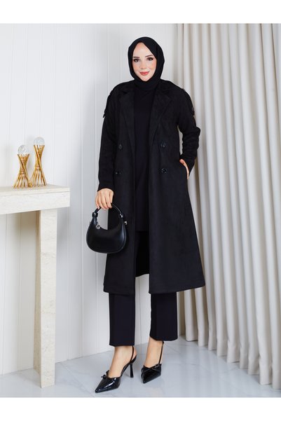 şuranur Buttoned Women's Trench Coat