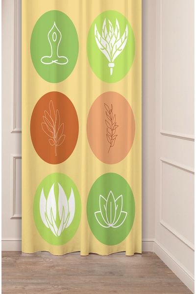 GREENDECOR ستارة خلفية عصرية أنيقة بتصميم بوهيمي مخطط على شكل أوراق زهور ومطب...