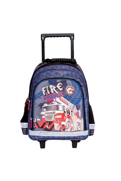 S COOL Rucsac școlar cu troler, 38x29x14 cm, CAMION DE POMPI - S-COOL