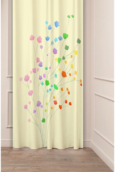GREENDECOR ستارة خلفية عصرية أنيقة بتصميم بوهيمي مخطط على شكل أوراق زهور ومطب...