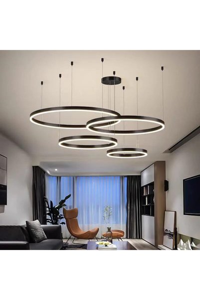 Flippy LED висящ полилей с дистанционно управление LT813/4BK 139W, 4 кръга, с...