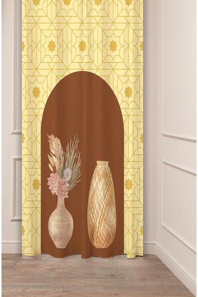 GREENDECOR Αυθεντική, Ανατολική, Έθνικ, Μποέμικη Κουρτίνα με Ειδικό Σχέδιο Ψη...