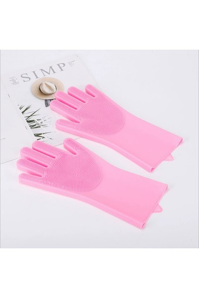 choice2 One Size Pink Gloves for Dogs And Cats Silicone Bathing Shampoo Scrub...