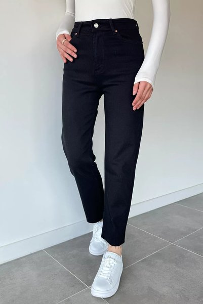 TOZLU Women's High Waist Cut-Off Leg Jeans