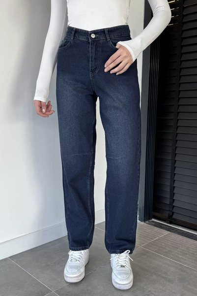 TOZLU Pantaloni de damă din denim cu talie înaltă