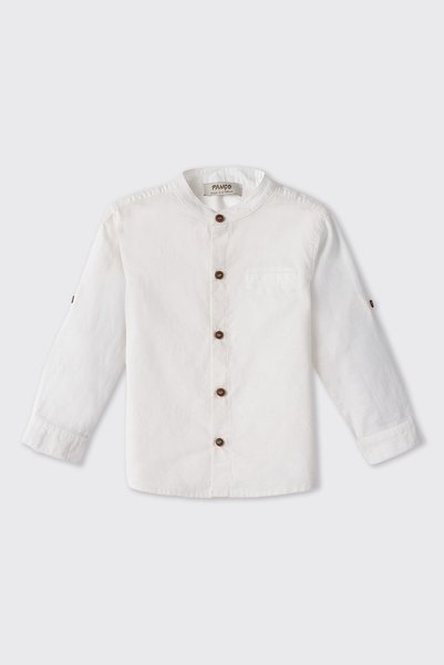 Panço Baby Boy Linen White Shirt