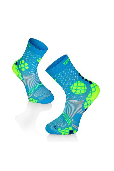 Try to Fly Sosete compresive pentru sport COMPRESSION SOCKS Turquoise Yellow