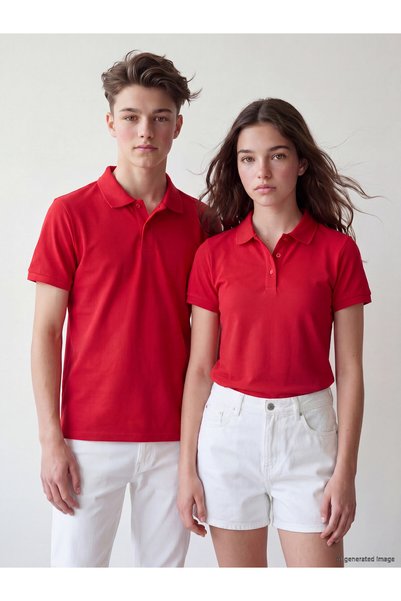 LC Waikiki Peak New Season Red Polo Collar Boys' Pique T-Shirt