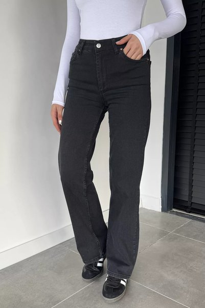 TOZLU Pantaloni de damă din lycra cu talie înaltă, tip Palazzo, blugi