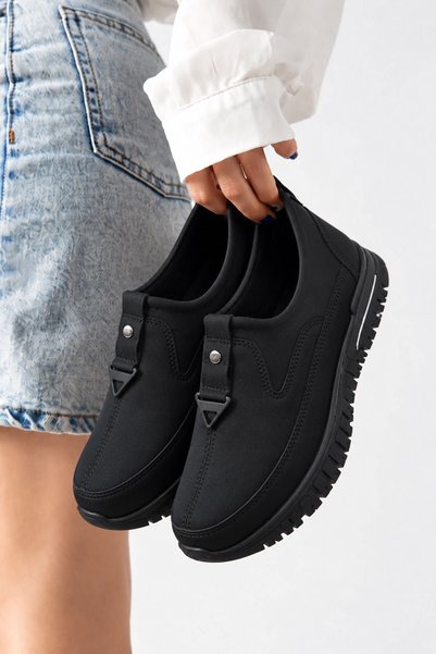 AlbiShoes حذاء نسائي للأمهات، بدون أربطة، سهل الارتداء، مطاطي، مناسب لفصل الش...
