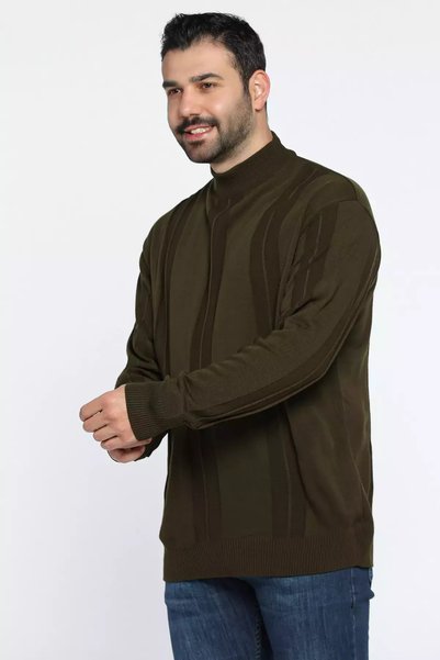 TOZLU Patterned Half Turtleneck Men's Knitwear Sweater