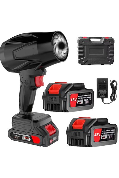 BASE Suflantă portabilă cu 2 baterii de 48V, culoare neagră