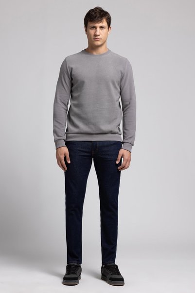 Lee Cooper Newdiagonal men's o-neck sweatshirt, grey.