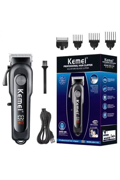Mihai Mașină de tuns Kemei KM 1132 cu afișaj digital și accesorii