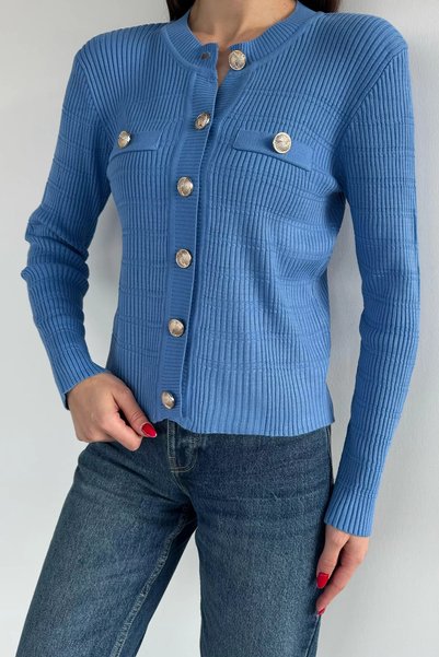 TOZLU Cardigan tricotat cu nasturi pentru femei (potrivit pentru mărimile S-M-L)