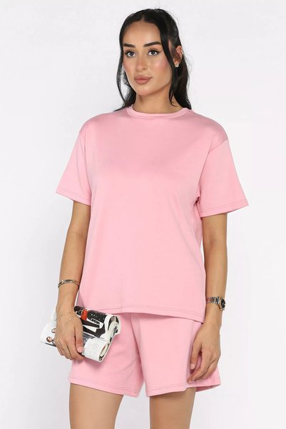TOZLU Women's T-Shirt Shorts Two-Piece Set