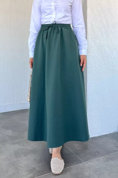 TOZLU Hijab suknja sa elastičnim strukom i dva džepa