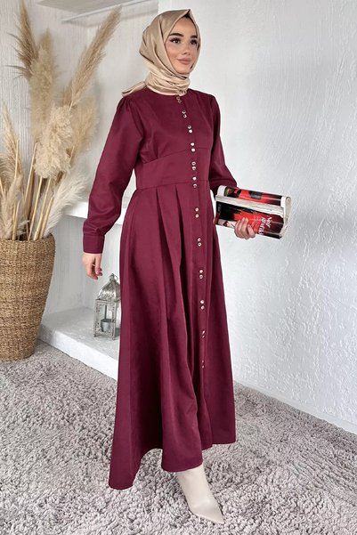 TOZLU Rochie Tesettür cu nasturi în față Gülseli