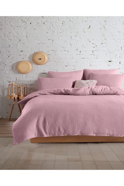 destinyhometex Set cuvertură de pilota dublă din muselină premium 100% bumbac...