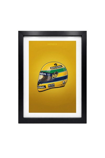 KAYNOCK Ayrton Senna Kask, Formula 1, F1, Poster Tablo Ahşap Çerçeve