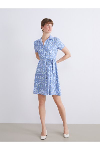 LC Waikiki LCW Comfort Blue Gabardine Patterned Dress—The ALITA CITY Difference