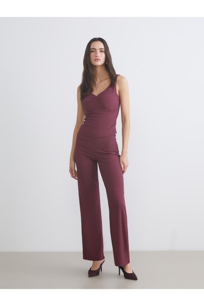 LC Waikiki Trendy Picks from Kübra Butik: Textured Women's Wide-Leg Pants wit...