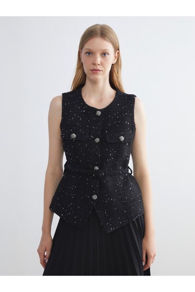 LC Waikiki Γυναικείο γιλέκο με πέτρες Zero Roba Collar από την Shining Store