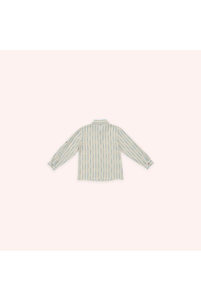 Panço Boy's Ecru Long Sleeve Muslin Shirt