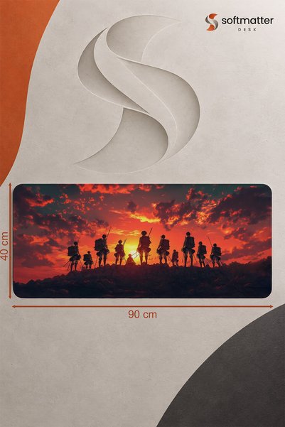 Softmatter Attack On Titan - Keşif Birliği 90x40 cm XXL Gaming Oyuncu Mousepa...