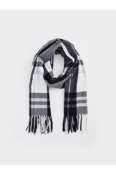 LC Waikiki Tassel Detailed Checkered Embroidered Men's Scarf from Uzg Store f...