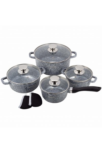 Kamille Set de vase Ofenbach, granit, 8 piese, 1,35 l - 4,5 l, multicolor