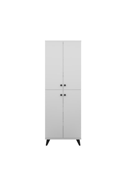 Dienni Simple Çok Amaçlı Dolap 5 Raflı 4 Kapaklı 60x30x176 BEYAZ