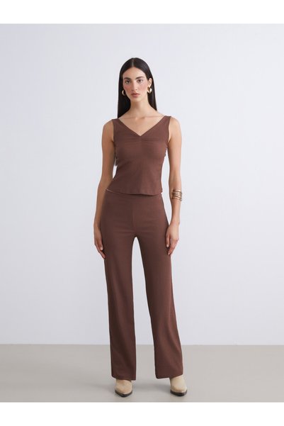 LC Waikiki Trendy Picks from Kübra Butik: Textured Women's Wide-Leg Pants wit...